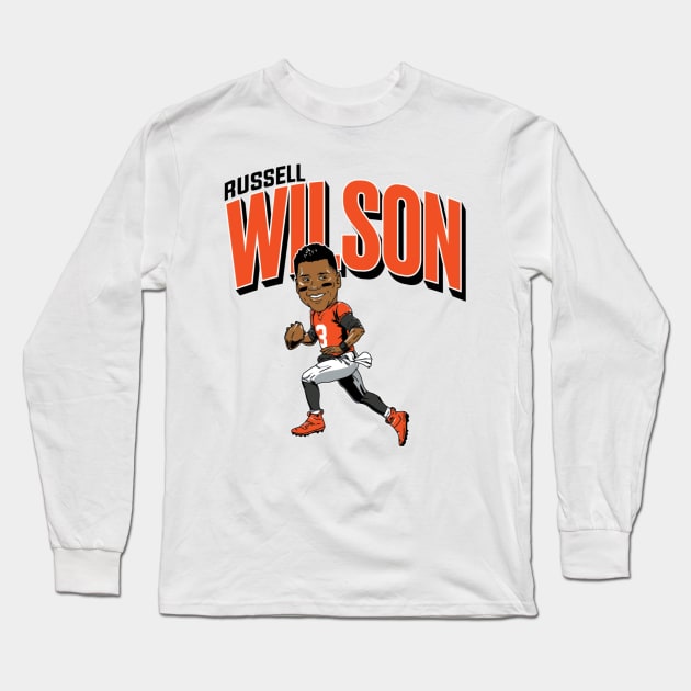 Russell Wilson Caricature Long Sleeve T-Shirt by Chunta_Design